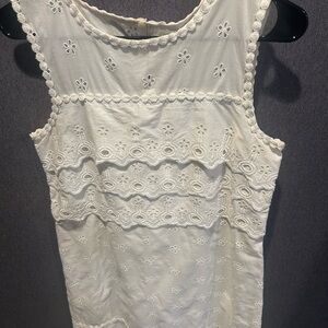 J. Crew Cream Eyelet Dress
